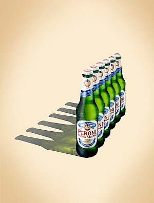 Peroni bottles lined up - Eugenio Franchi