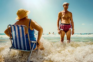 Gary Salter, an outdoor photographer with Horton-Stephens, captures bright color observations of people in commercial advertising.