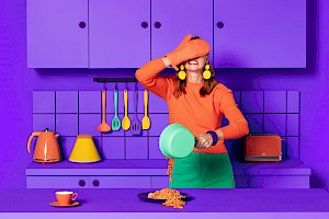 Ilka and Frankz, set-build bright colour still life food and drink with Horton-Stephens represented by creative agency within London.