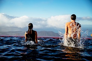 This colour photo shows models in the landscape outdoors  by James Bowden, UK  photographer, represented by Horton-Stephens photographer’s agents specialises in natural and authentic  lifestyle outdoors nature photographic images.